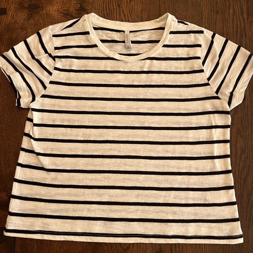 Z Supply T Shirt Stripe Black / White